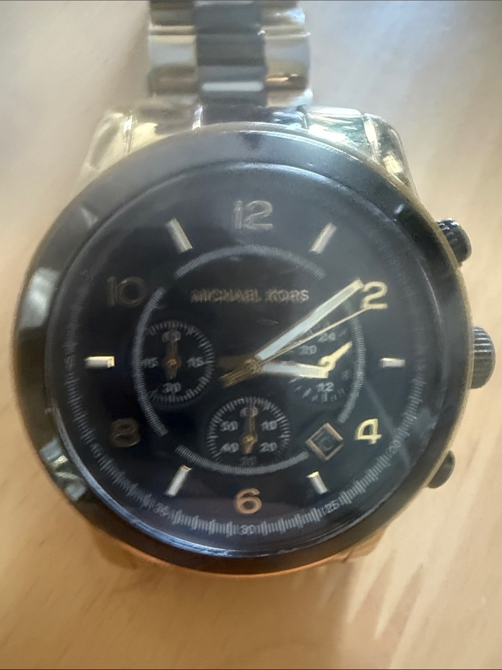 Michael Kors Black Dial Gold Accents Chronograph Watch